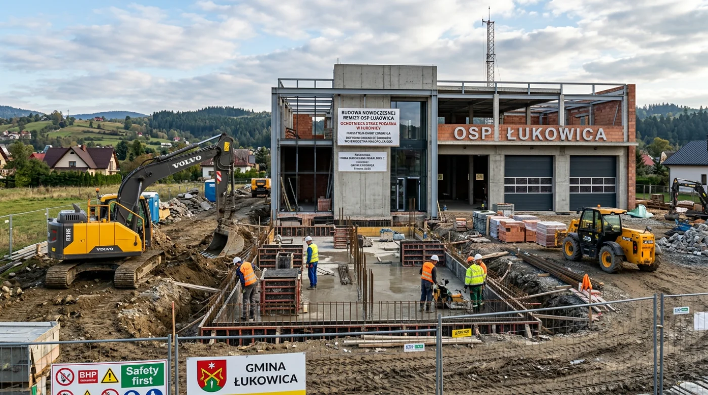 Budowa rozbudowy remizy OSP w Łukowicy z wykorzystaniem dofinansowania i środków gminy
