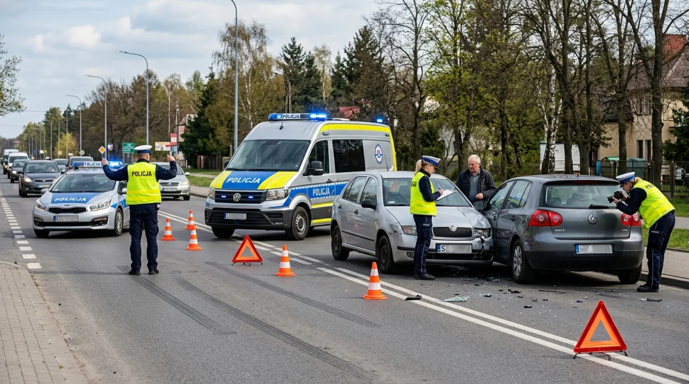 Interwencja Policji po kolizji na drodze