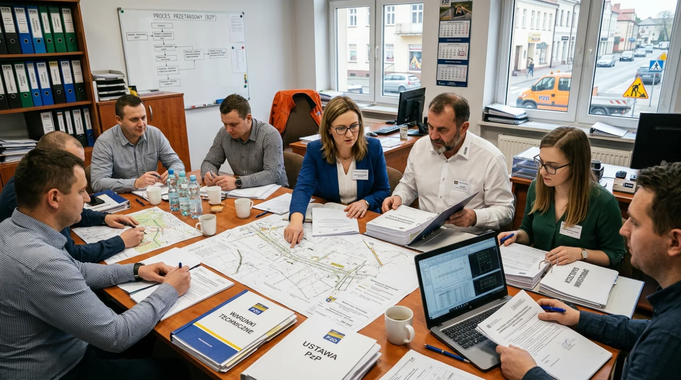 Projekt architektoniczny i plan zagospodarowania terenu dla nowego obiektu zastępującego stary most, przedstawiony na planszy z elementami wizualizacji.