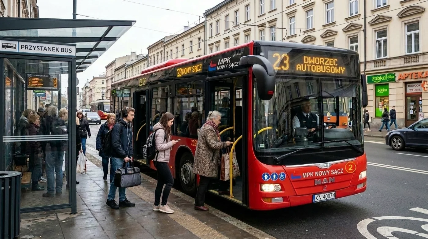 Autobus MPK na przystanku